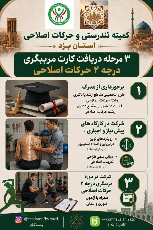 مراحل دریافت کارت مربیگری درجه ۲ حرکات اصلاحی